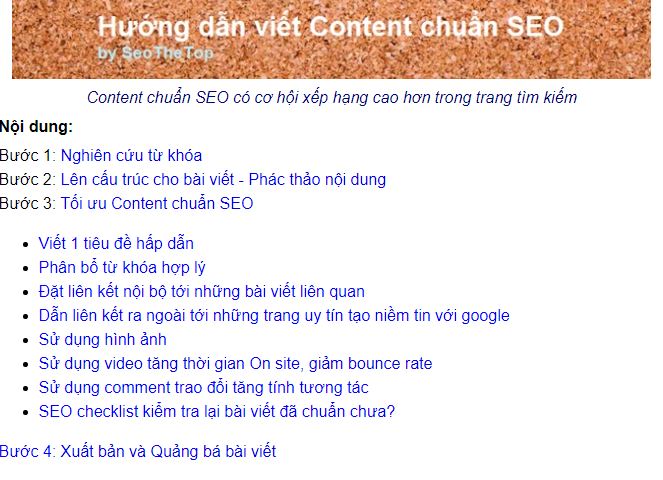 mục từ khóa chuẩn seo seothetop